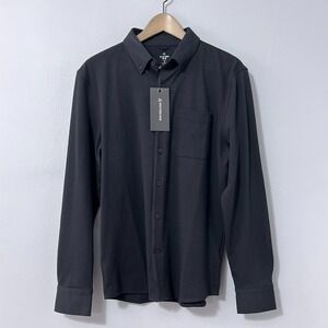 Western Rise X Cotton Button Down Shirt Men Small Black Stretch Odor Resistant